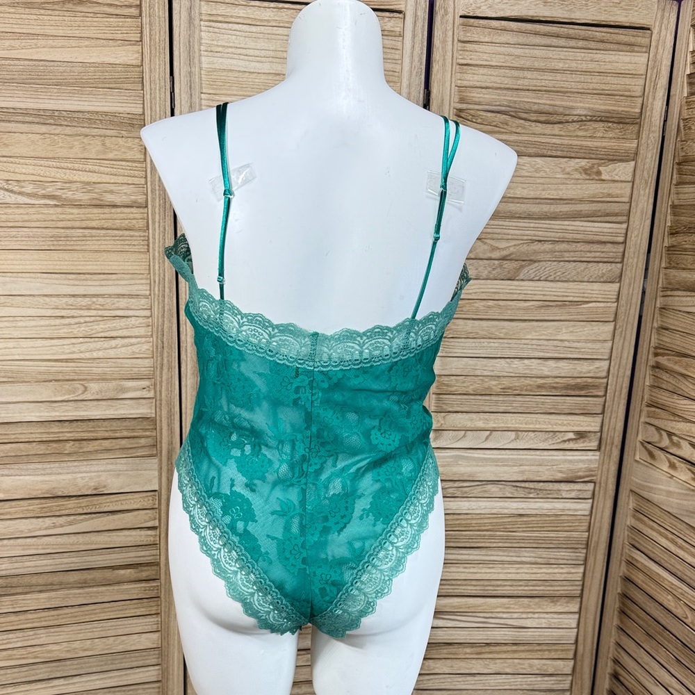 Victoria Secret Robe & Teddy Gold Label Vintage Elegant Teal Lace Belt Size L - Picture 9 of 12